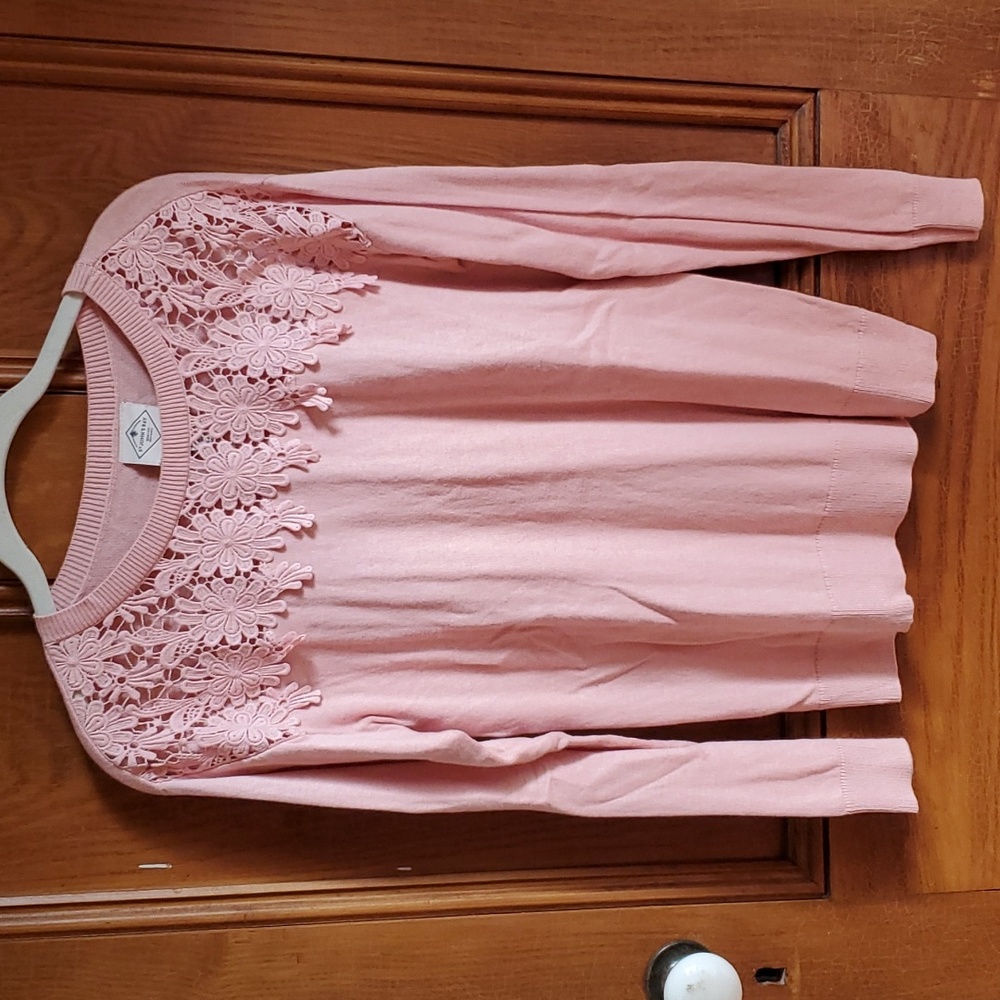 St John's Bay pink lace sweater